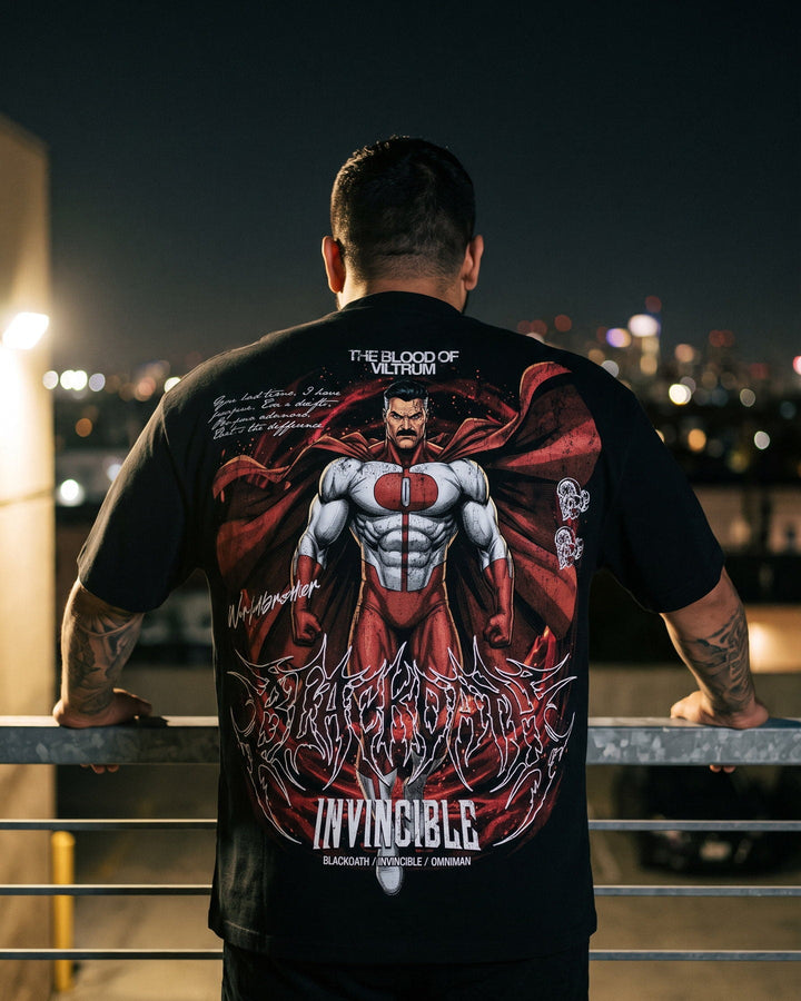 Blood of Viltrum Tee — back print, rooftop at night