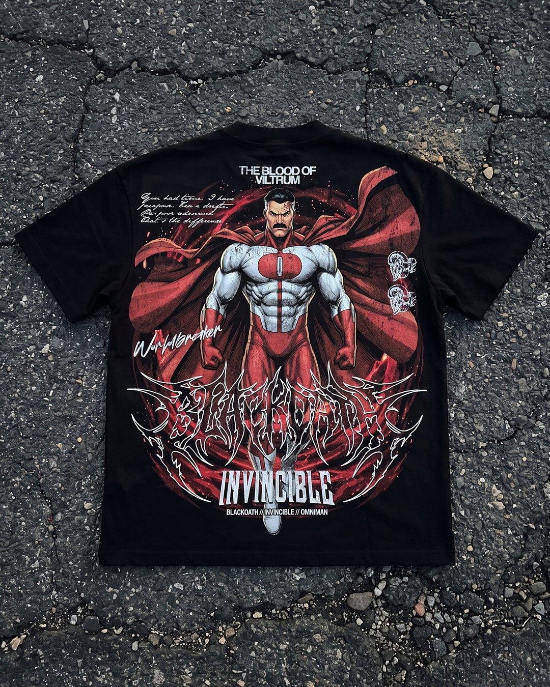 Blood of Viltrum Tee — 7.5oz heavyweight, flat lay