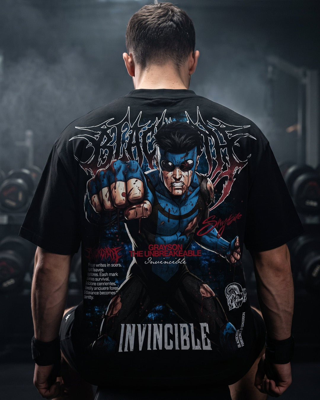 Still Standing Tee — back print, gym