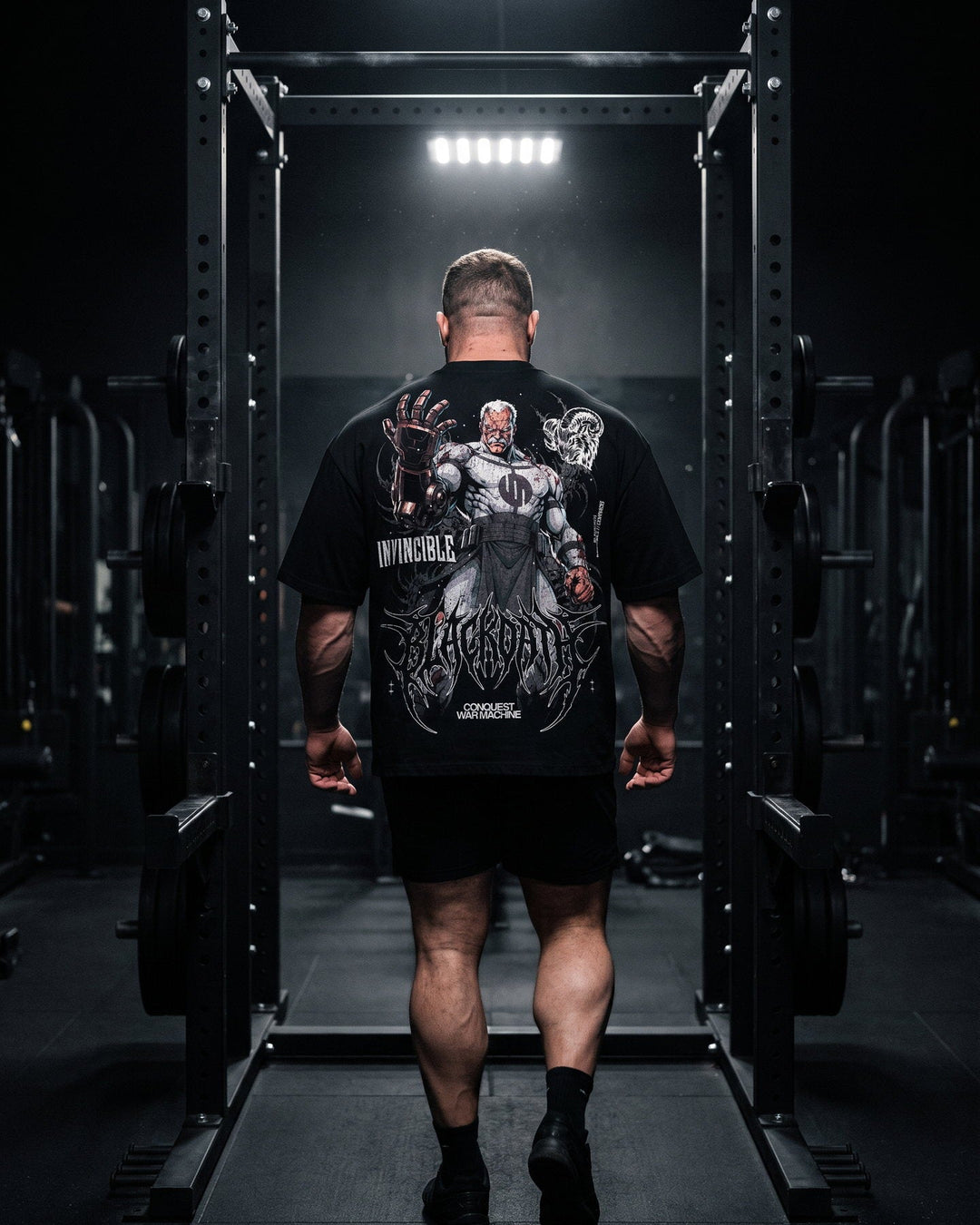 War Eternal Tee — Conquest full-back print, worn