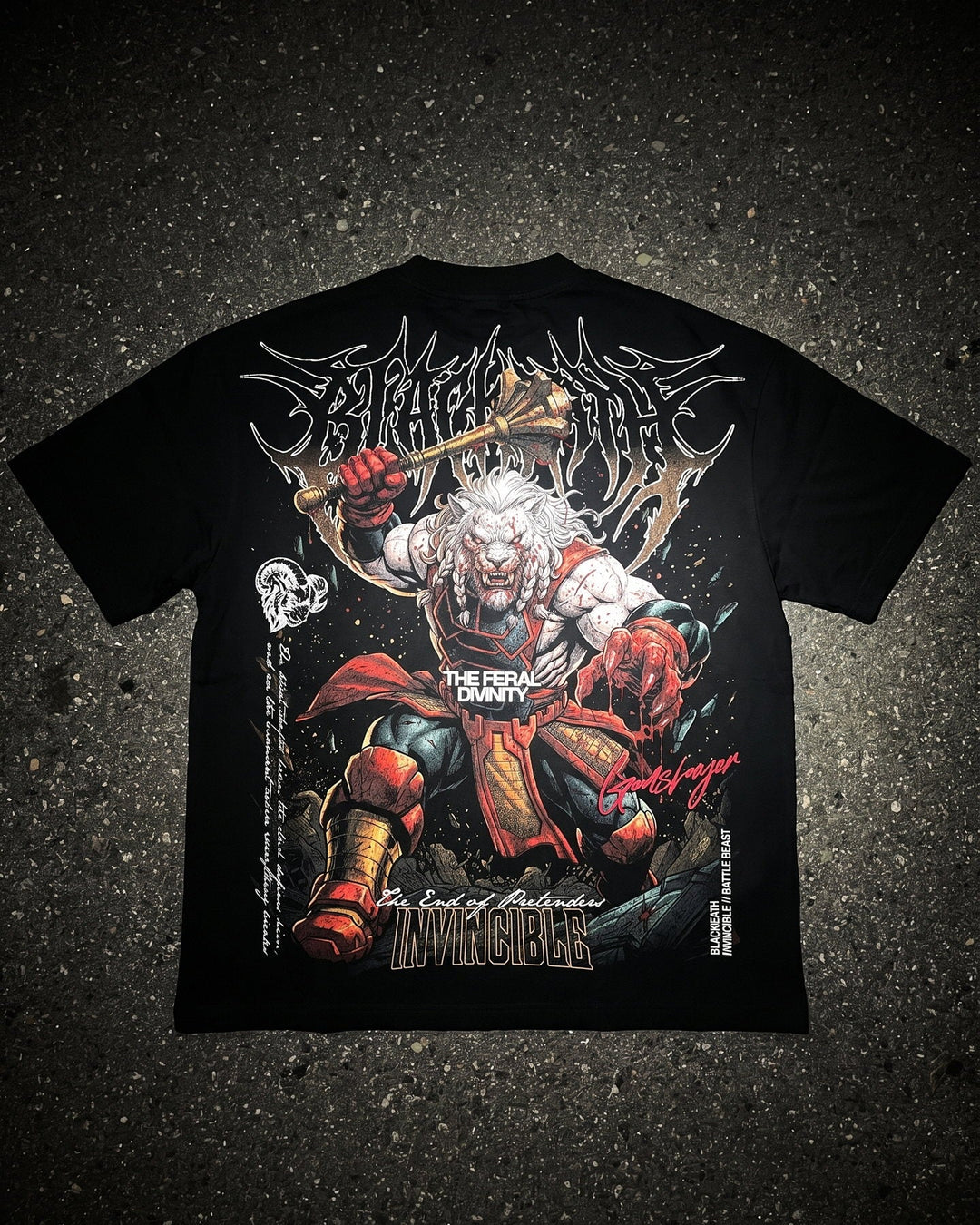 Worthy Death Tee — 7.5oz heavyweight, flat lay