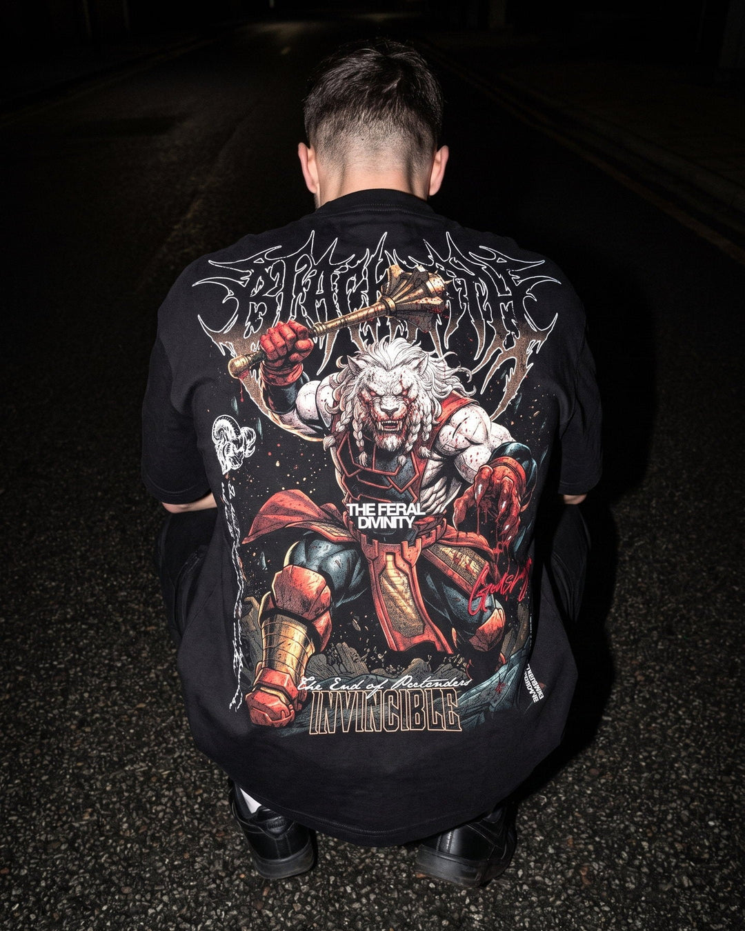 Worthy Death Tee — back print, street at night